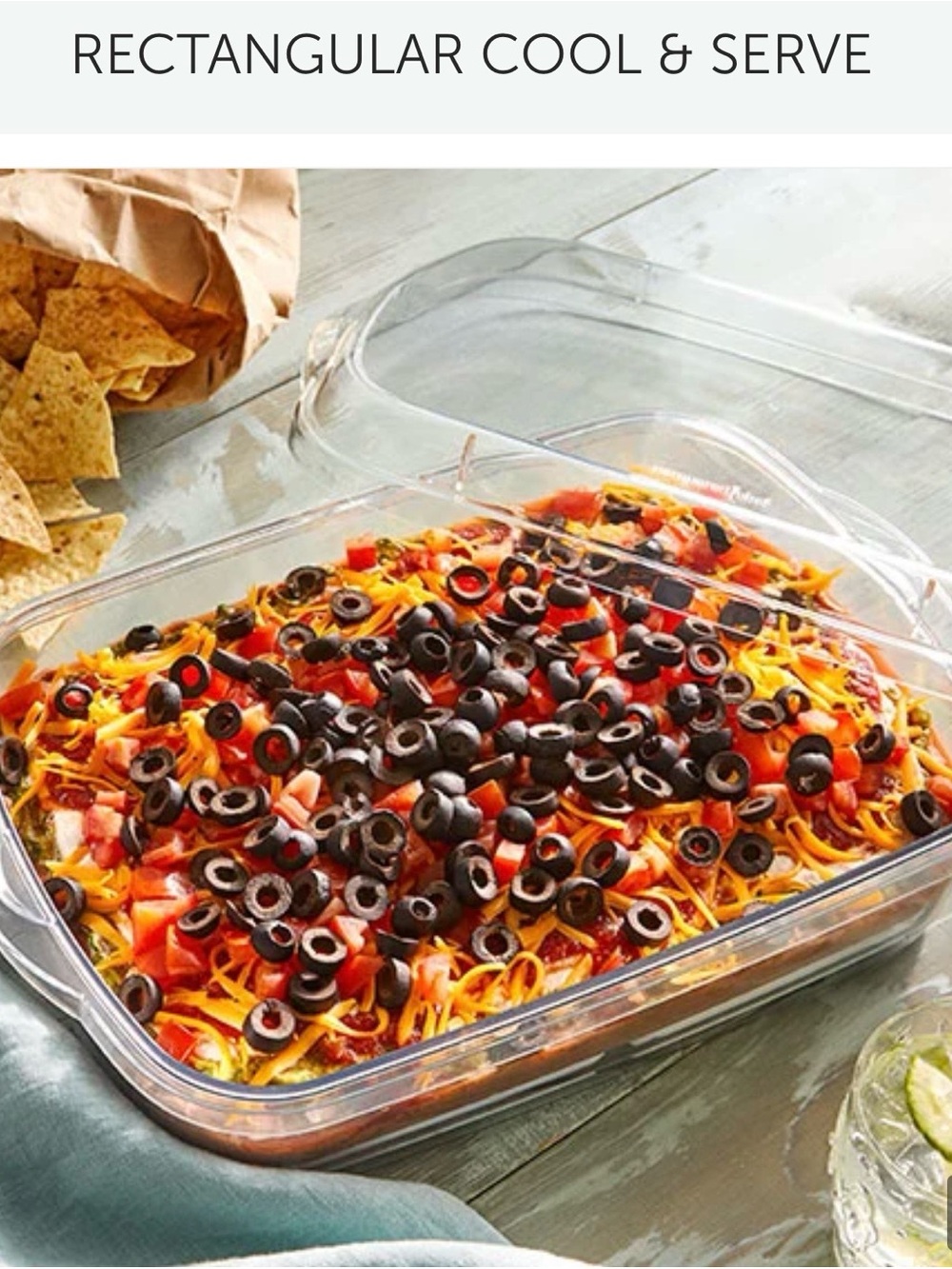 Pampered Chef Clear Rectangular Cool & Serve